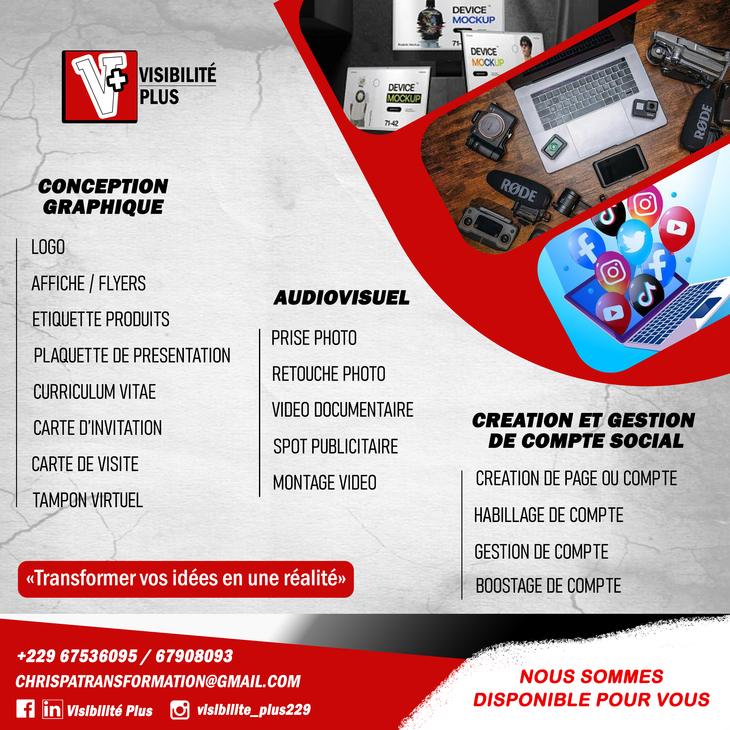 Les prestations de Visibilité Plus